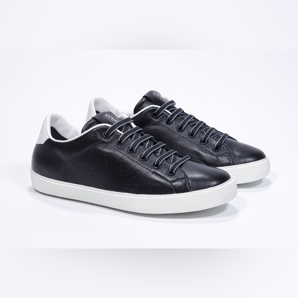 Leather crown black leather sneakers